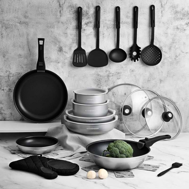 Kitchencook FLEX30 30-piece Aluminum Pot Set with Accessories