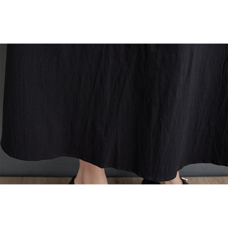 DIMANAF 2025 Summer Plus Size Dress Women Dress Loose New Vintage Casual Basic Long Shirt Dress