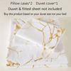 Queen Bedding Duvet Cover Set White Marble Printed 2/3 Pieces Luxury Microfiber Down Comforter Quilt Cover With Zipper Closure