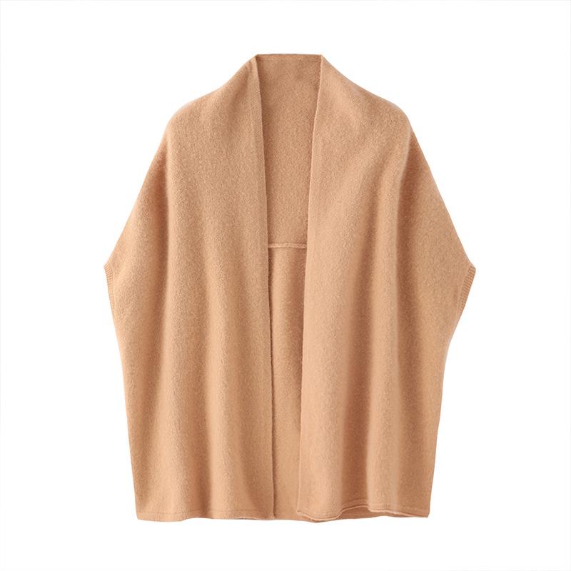 2025 Autumn/Winter Women's 100% Wool Loose Sweater Shawl Coat