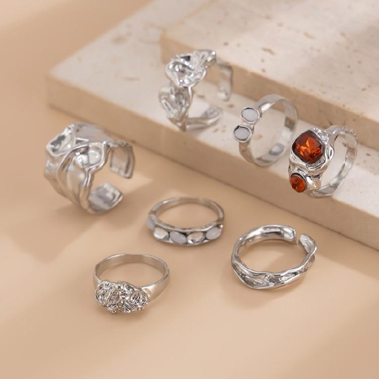 Stylish Geometric Designs Gemstones Rings Craft from Sturdy Metal Materials for a Touch of Elegant and Unique Styles