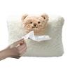 Cute Cartoon Plush Bear Car Headrest Tissue Box Case Paper Tower Holder Auto Visor Hanging Organizer Styling Car Accessories