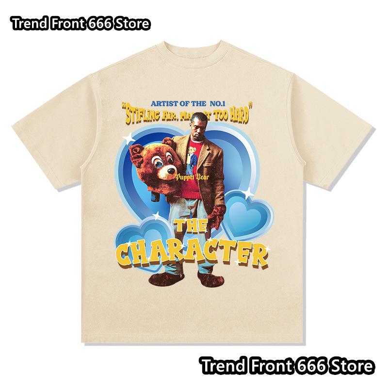 

New Arrives Mens Singer Kanye Cotton Tshirts Summer Trendy Men s Short Sleeve t shirt Skin-friendly T-Shirt Adult Tees 110cm