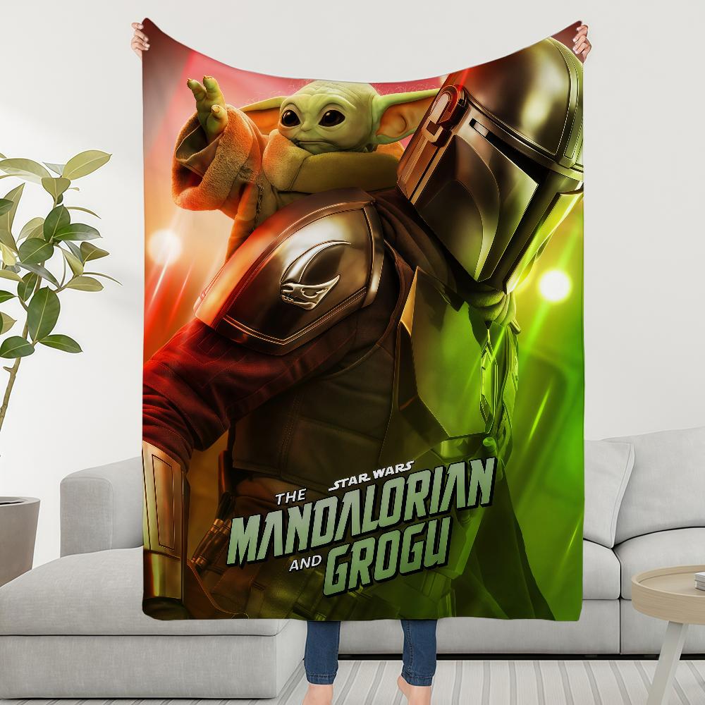S-StarS W-WarsS Mandalorian And Grogu Blanket Soft Warm Furry Throw Super Kids Toys Bed Sofa Car Cradle