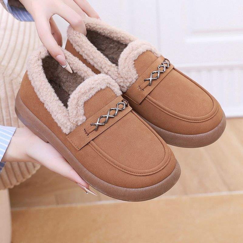 Cotton shoes women's Korean version Doudou shoes short snow boots four seasons warm Mao Mao shoes soft sole non-slip