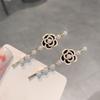 South Korea's new pearl flower one-word clip 2025 fashion Internet celebrity hairpin girl pair clip bangs edge clip