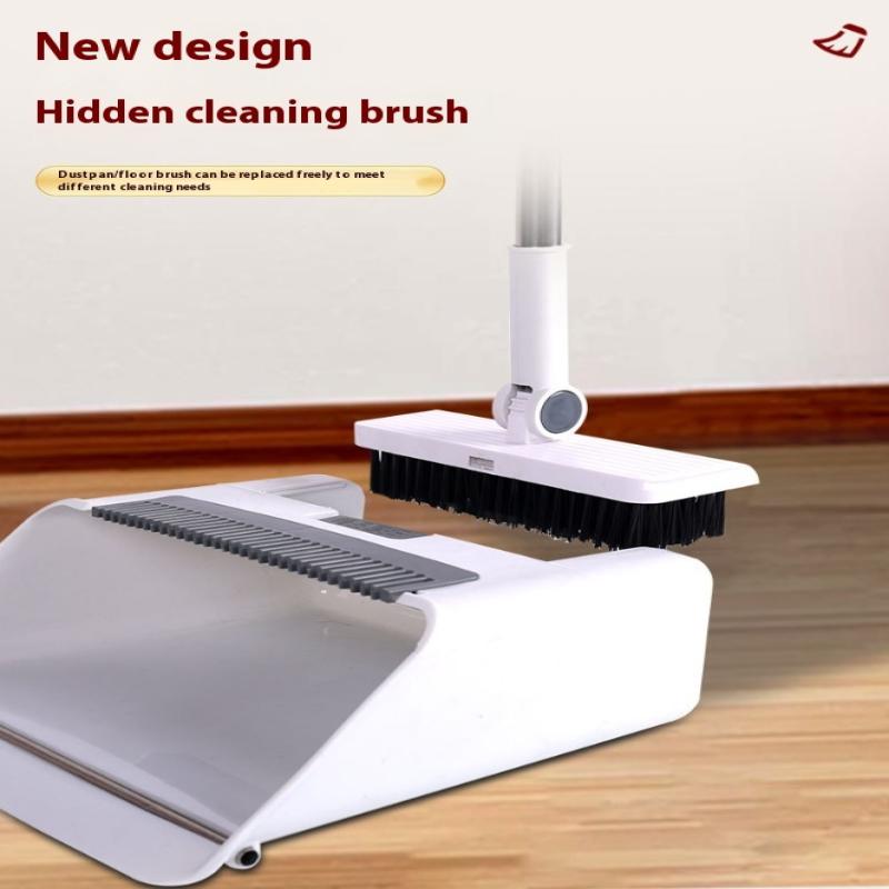 4 In 1 Broom Combo Set With Broom Dustpan Squeegee Floor Brush Multi Purpose Cleaning Tool For Home Commercial Use