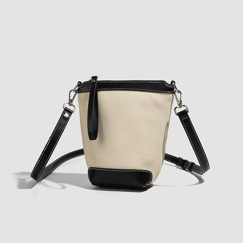 2025 New Versatile Fashion Messenger Women's Bag Canvas Bucket Bag Versatile Premium Light Small Bag Women's Bag