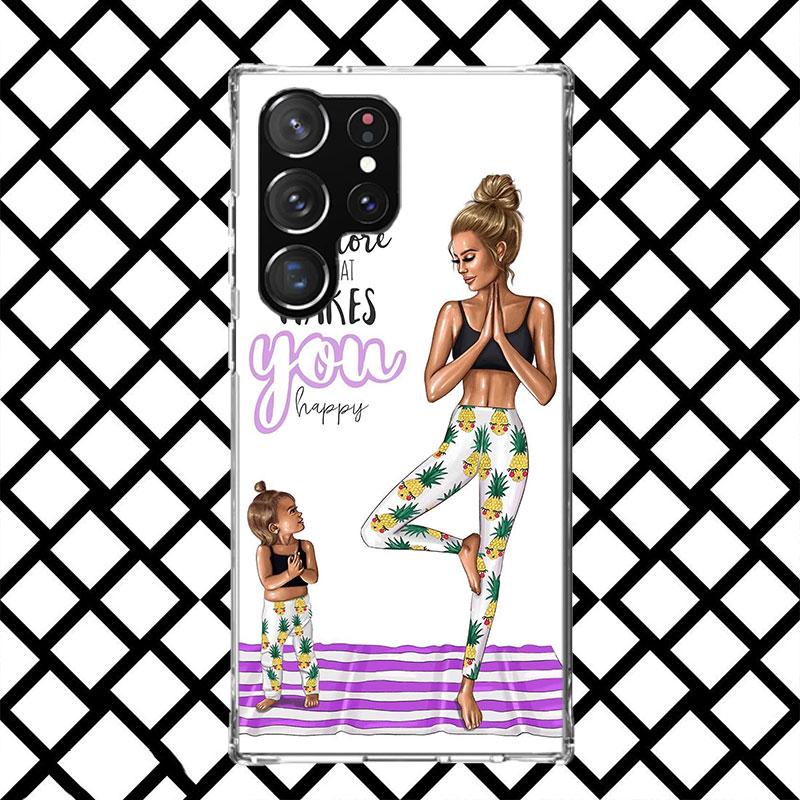 Mom Baby Girls Phone Case for Samsung Galaxy S26 S25 Edge S24 S23 Ultra S22 Plus S21 FE S20 + Soft Cover Print Fundas Galaxy S25
