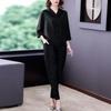 Large Size Short-sleeved Personality Suit Top Harem Hooded Loose Western Fashion Two-piece Set Mom Thin