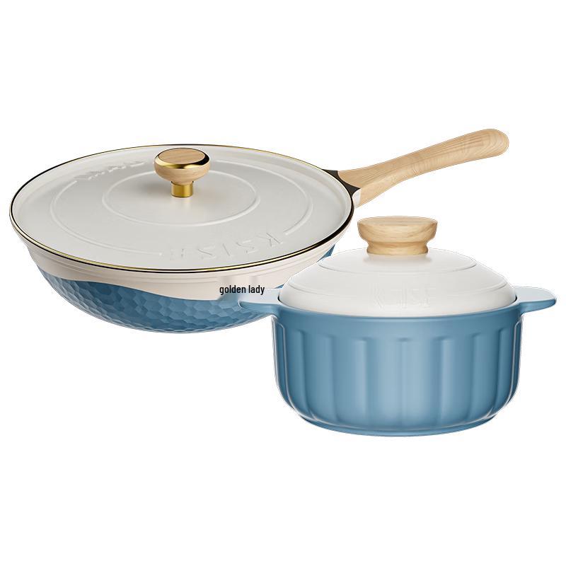 Jinsaozi 2-Piece Wok and Ceramic Pot Set