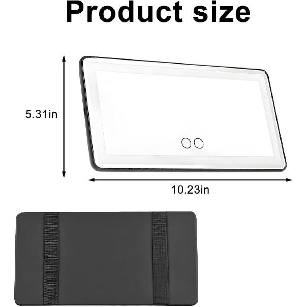 LED Car Sun Visor Vanity Mirror, Dimmable Rechargeable Vehicle Touch Screen Cosmetic Mirror With 3 Light Modes & 60LEDs, Auto Interior Rear View