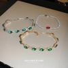 Emerald Green Vintage-Style Rhinestone Oval Bracelet: Luxurious, Versatile Hand Jewelry for Elegant Women