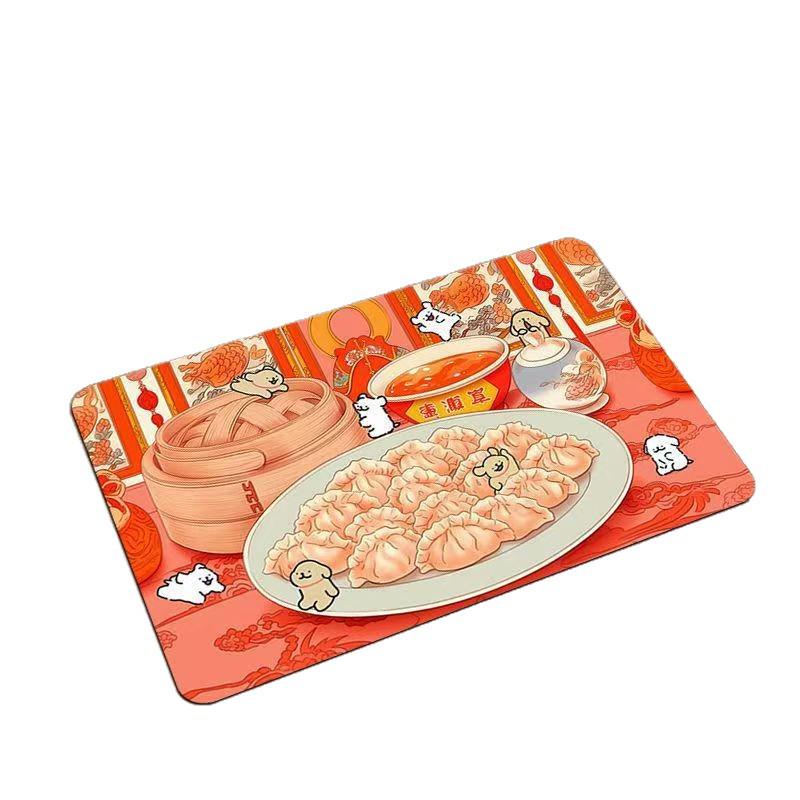 Quick-Dry Kitchen Counter Mat: Absorbent, Heat-Resistant Draining Mat for Dishes and Cutlery.