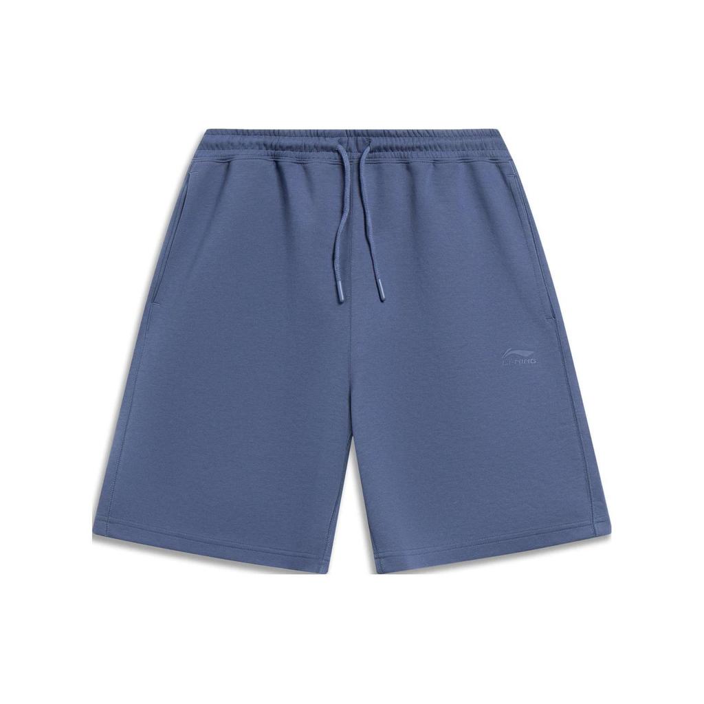 Li-Ning Pure Color Logo Straight Casual Shorts Men Bottoms Gray Indigo AKST079-7