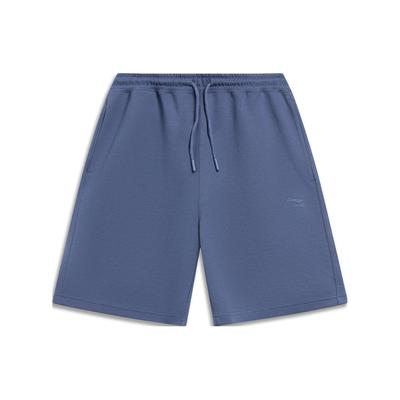 Pure Color Logo Straight Casual Shorts Men Bottoms Gray Indigo AKST079-7