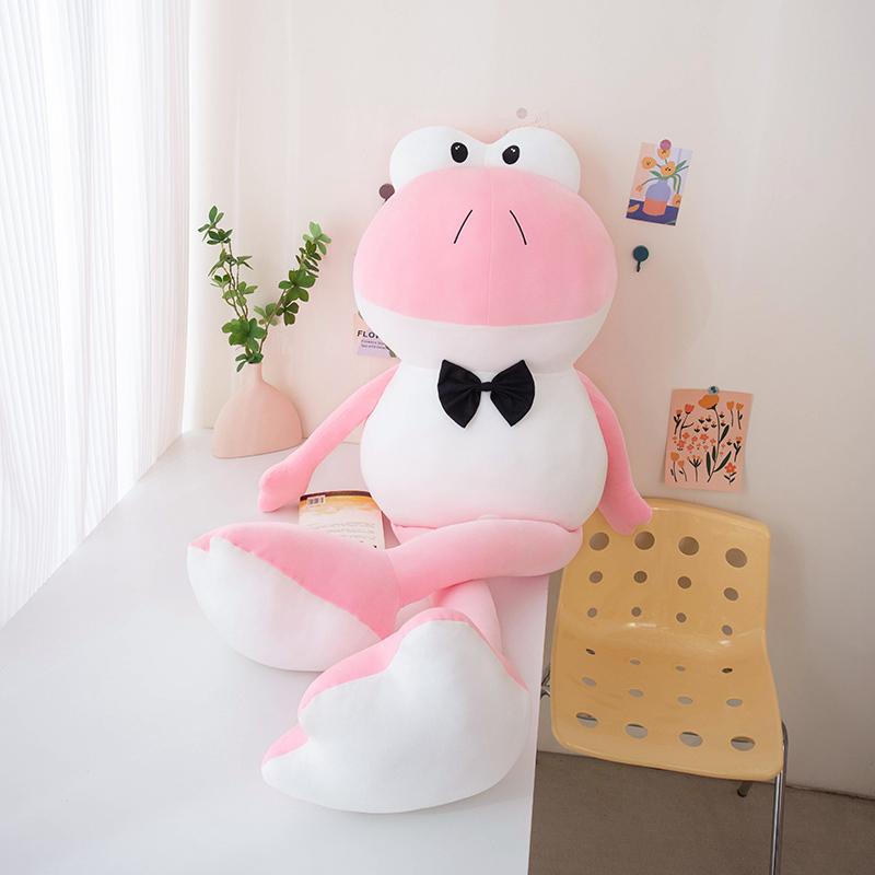 

Креативный мультфильм джентльмен лягушка плюшевая кукла рюкзак зеленый розовый галстук лягушка плюшевая игрушка подушка супер мягкий подарок для мальчиков и девочек about 45cm