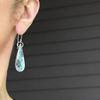 Vintage Waterdrop Inlaid Blue Stone Earrings Geometric Creativity Silver Color Dangle Earrings for Women