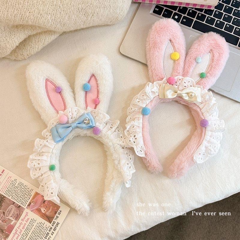 Party Props Hairband Charming Rabbit Ear Headband Easter Headband Playful Lolita Cosplay Headwear For Easter Egg Hunt Shows