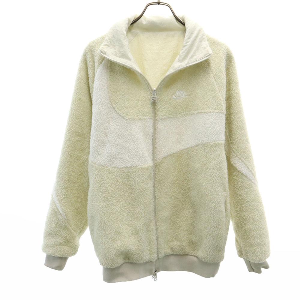 Nike Swoosh Logo Reversible Jacket S White Bore Men's Used