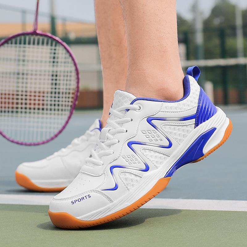Professional Leather Sports Shoes for Men and Women: Plus Size Badminton, Table Tennis, and Tennis Training Shoes