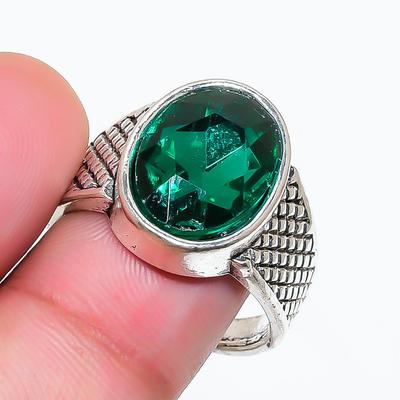 Natural Diopside Gemstone 925 Sterling Silver Jewelry Ring Size 8.5 RR-139