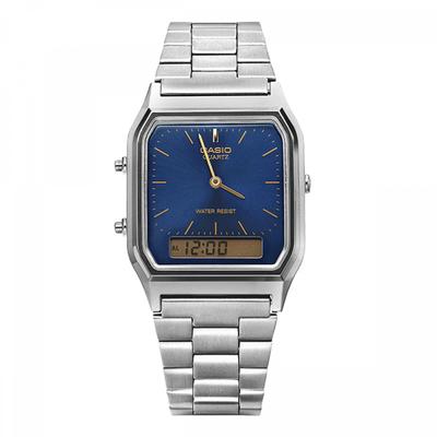 Aq 230gg 2adf  Aq 230gg 2a  Analog Digital Square Vintage Retro Public Metal Watch