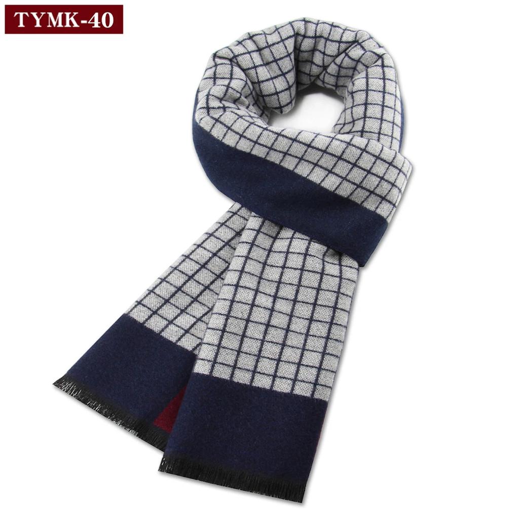 Luxury Scarf Man Winter Warm Wool Scarf for Men Cashmere Scarves Casual Plaid Male Long Pashmina Outdoor Shawls Man Muffler Gift