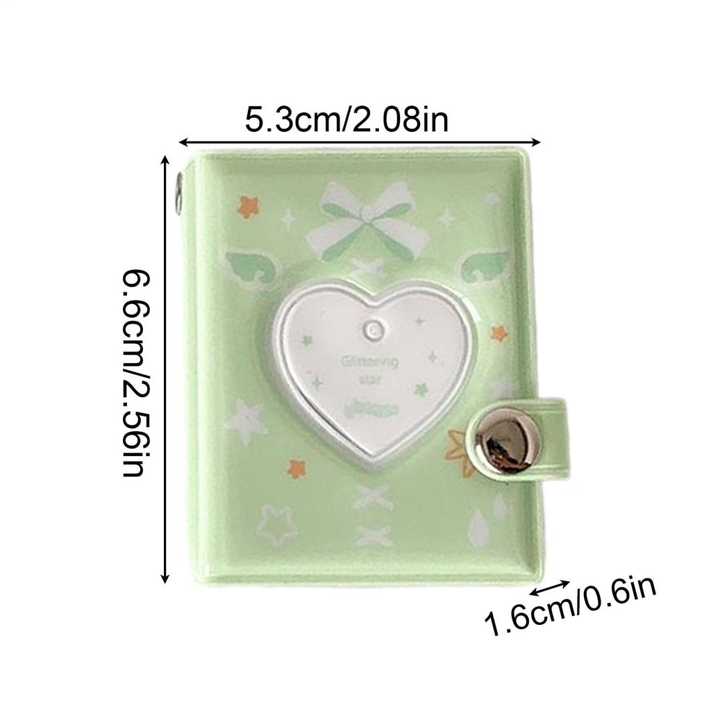 Cute Photo Album PVC Cute Portable Waterproof Scrapbook Photo Storage Card Holder With Keychain For Kids Teens Adults Birthday