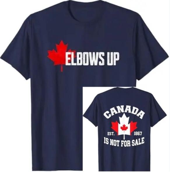 Elbows Up Canada True North Strong and Free Proud Canadian T-Shirt Canada Is Not for Sale EST. 1867 Patriotic Saying Tee Y2k Top