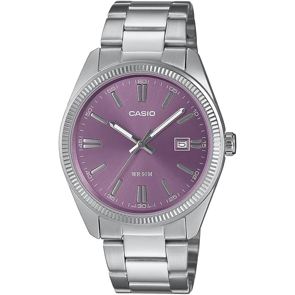 Casio Men s Analog Quartz Watch with Stainless Steel Strap MTP-1302PD-6AVEF, Silver, MTP-1302PD-6...