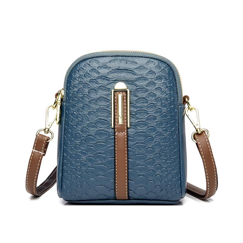 Crocodile Leather Pattern Women's Shoulder Bag Retro Small Bag Women's Summer Avocado Green Crossbody Bag