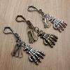 Vintage Silver Skull Pendant Keychain – Motorcycle Accessory