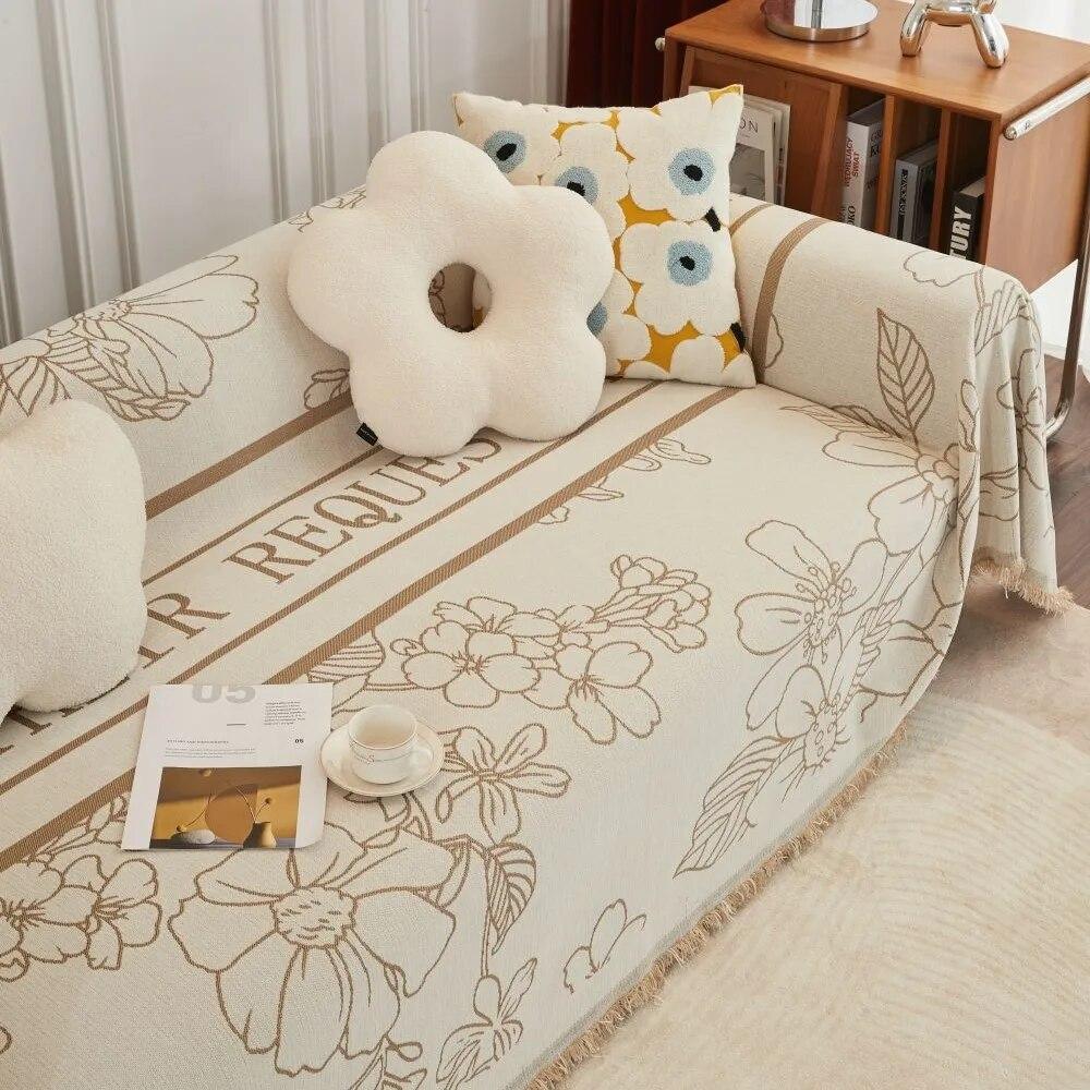 Flower Print Sofa Cover Blankets Outdoor Camping Picnic Large Blanket Leisure Beach Towel Travel Rug Sofa Mat