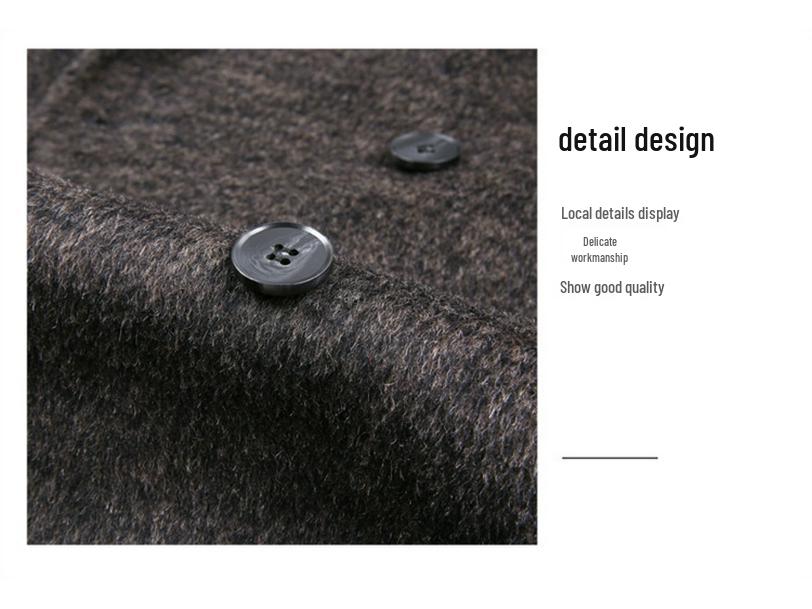 Men's Premium Double-Sided Wool Alpaca Double-Breasted Long Coat for Autumn/Winter