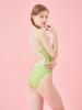 Toneidoseupocheu Pastel One-Piece Dress Line Bag Olive Swimsuit