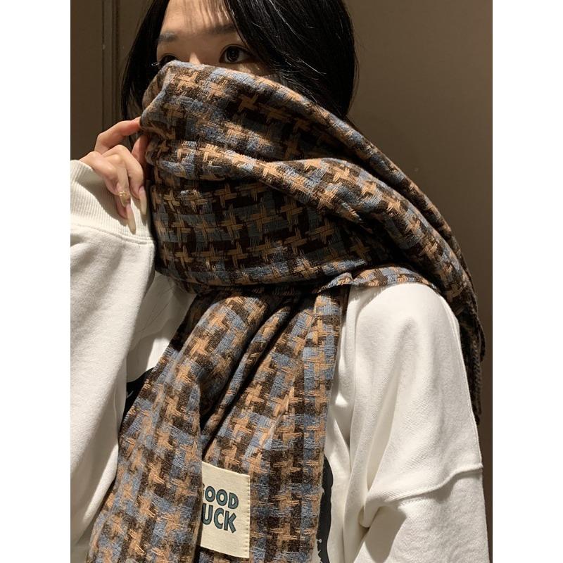 

Новый шарф для девочек зимний универсальный имитация кашемира вязаная шаль студенческий теплый шарф коричневый