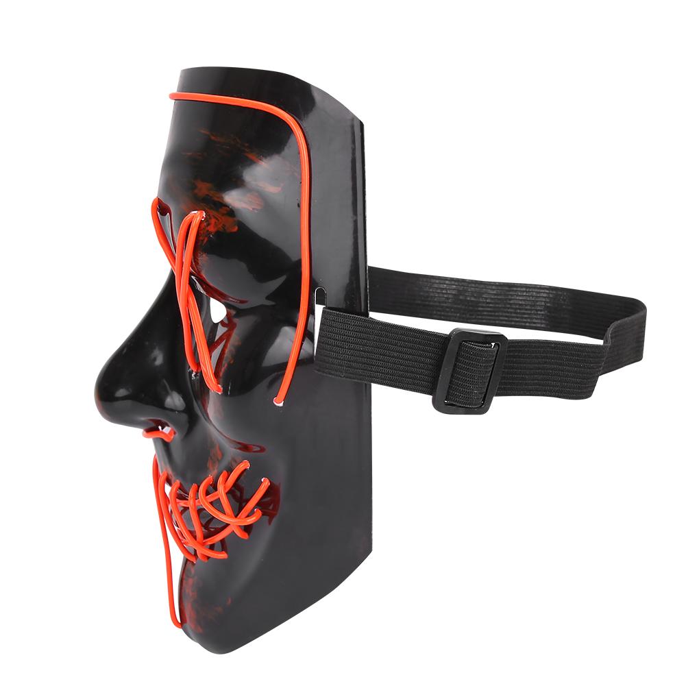 Halloween Scary LED Light Up Glow Mask Costume for Party Prop Show Decor(red)