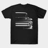 Men Black Print T-shirt 1965 Chevrolet Suburban Panel - Black Shirt No-Cut Transfer Paper Print Cotton Tshirt