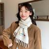 Scarf women's winter new knitted wool scarf red warm and cold New Year's Christmas embroidery shawl