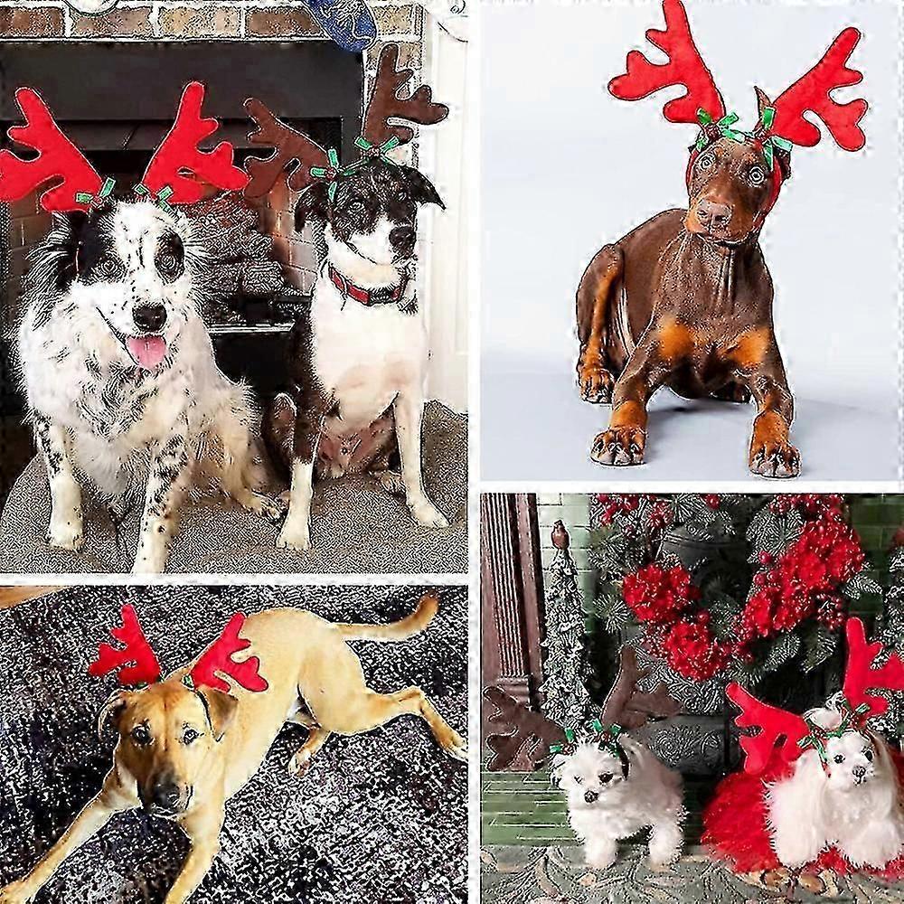 Tizzy 6 Set Dog Elk Antler Headband for Christmas Dog Cat Pet Christmas Costume Pet