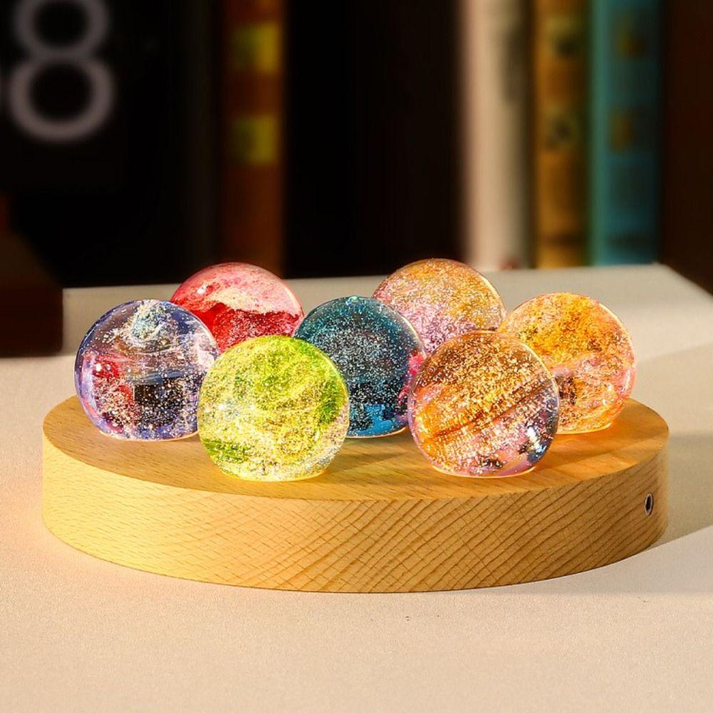 Chroma Crystal Ball Solid Wood Milky Way Lamp Interior Decoration Led Night Lamp  Gift
