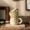 Cream Mug High Value Ceramic Cup Solid Color Thick Handle Cup Household Water Cup Large Capacity Coffee Cup