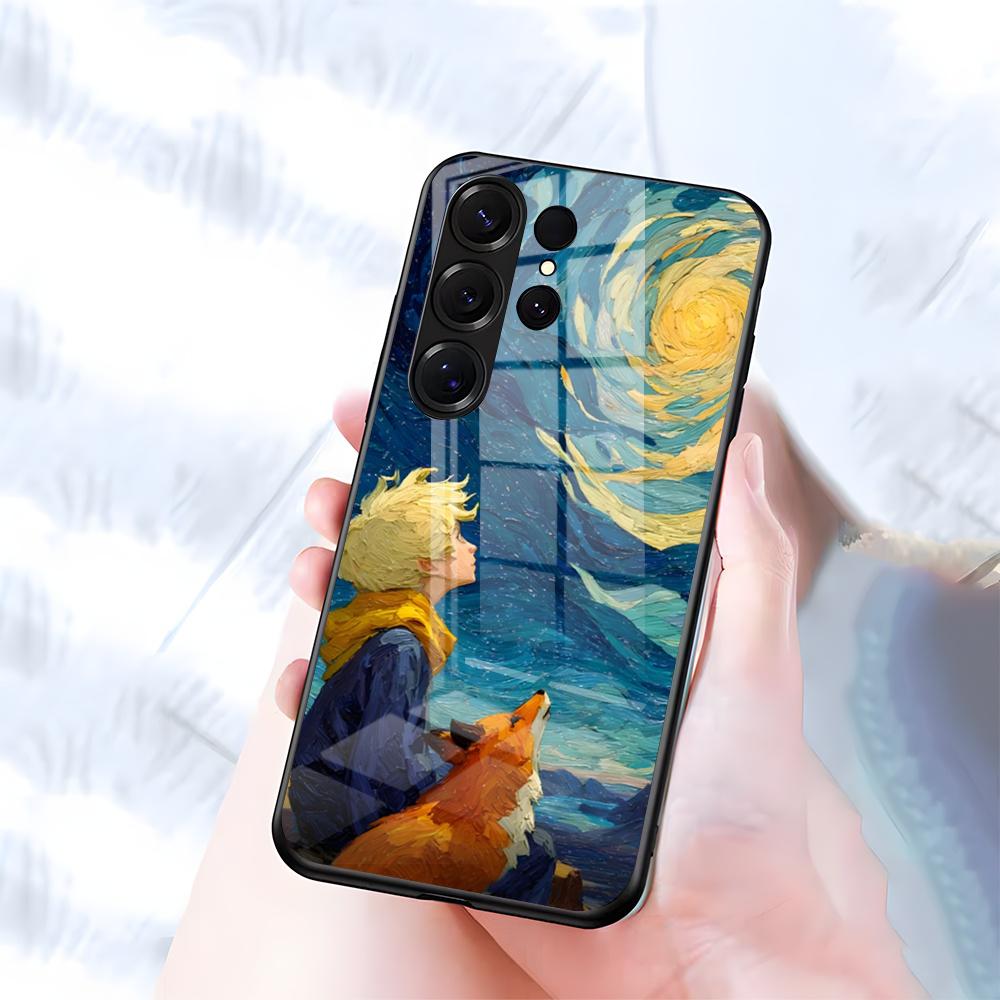 

Little P-Prince And A F-fox Phone Case For Samsung S26 S25 S24 FE S23 S22 S21 Plus S20 Ultra Note20Ultra Black Glass Cover Galaxy S21 FE 5G