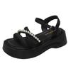 Summer New Thick-soled Sports Sandals Women's Word with Pearl Beach Soft-soled Ultra-light Cool Slippers