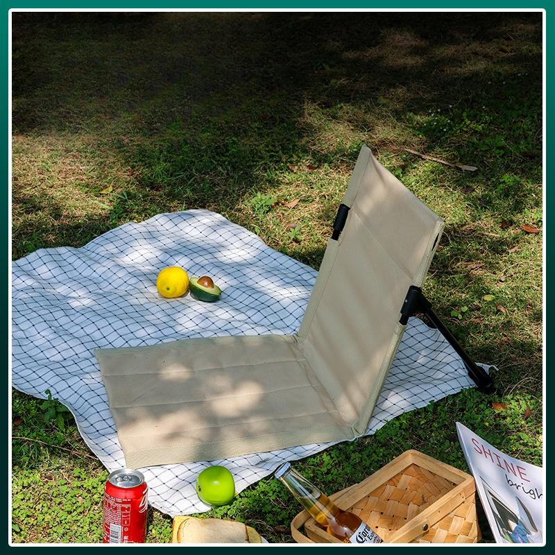 Outdoor Camping Aluminum Alloy Folding Cushion Convenient Lawn Chair Beach Chair Backrest Balcony Rest Chair Outdoor Furniture Soft and Comfortable