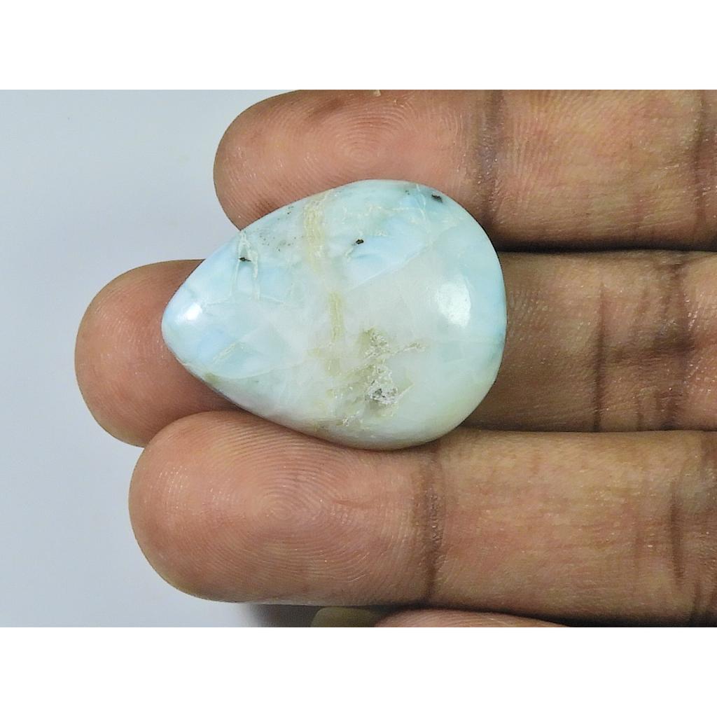 50Cts. Natural Blue Larimar Pear Cabochon Loose Gemstone 24X30X09 MM SK-4077