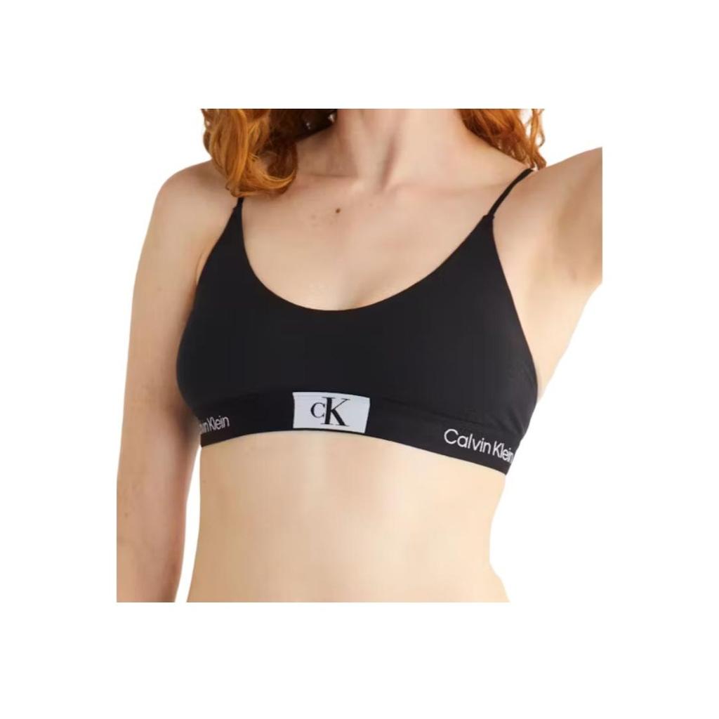 Calvin Klein Ss23 Letter Logo Hem Bra Women underwear Black QF7216-UB1