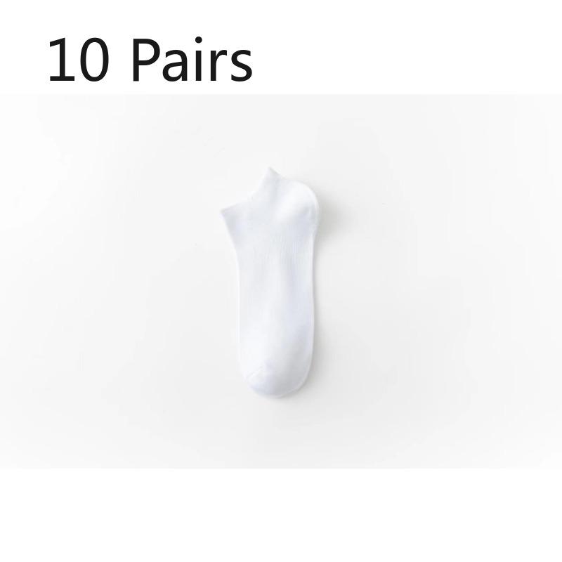 10 Pairs of Men's Boat Socks, Nude Socks, Solid-color Couple Short Socks, Retro Solid-color Cotton Sports Socks, Casual and Versatile