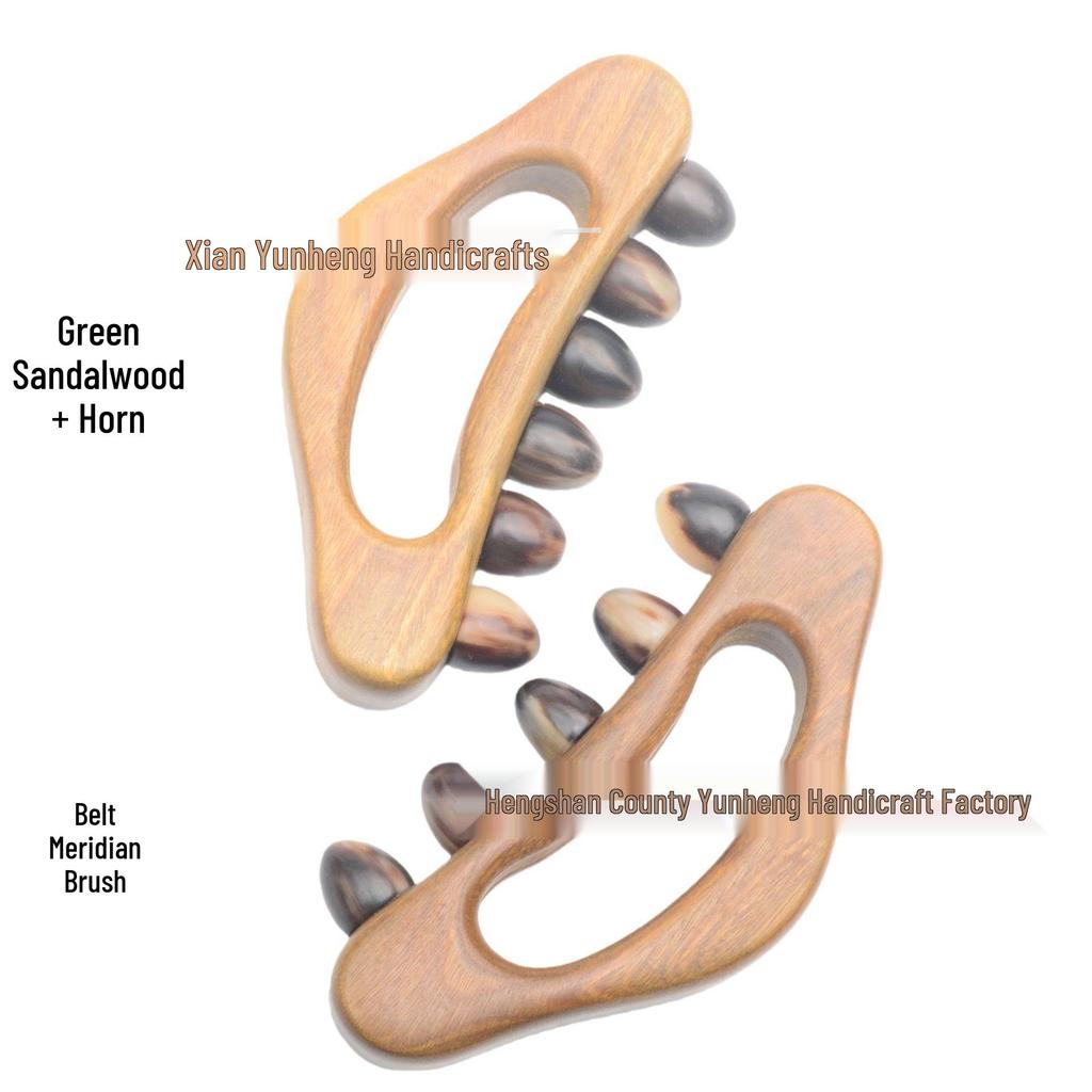 Green Sandalwood Meridian Massage Brush for Full Body Use